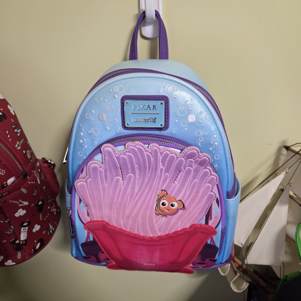 Loungefly Pixar Blue and Pink Backpack - Picture 1 of 4